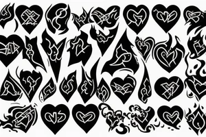 black heart with fire tattoo idea