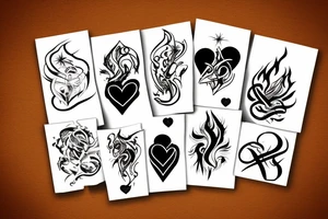 black heart with fire tattoo idea