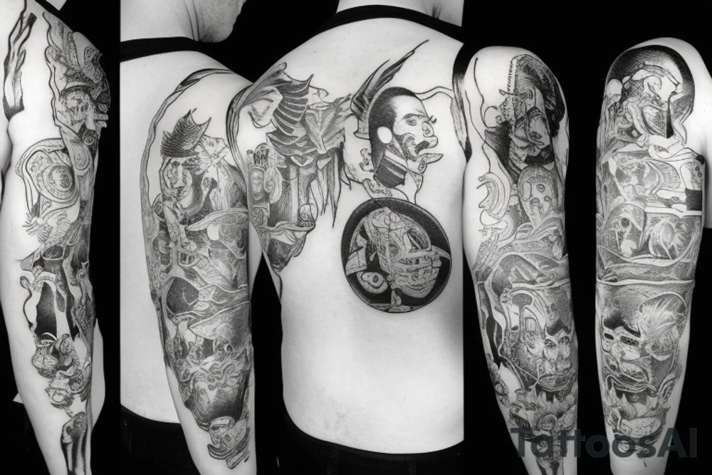 4 Men shaking cocktails tattoo idea