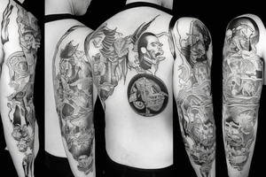 4 Men shaking cocktails tattoo idea