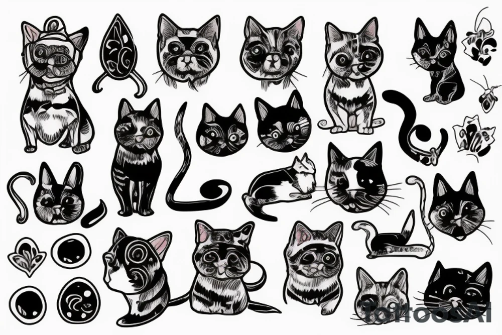 Dog and cat tattoo idea