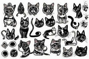 Dog and cat tattoo idea