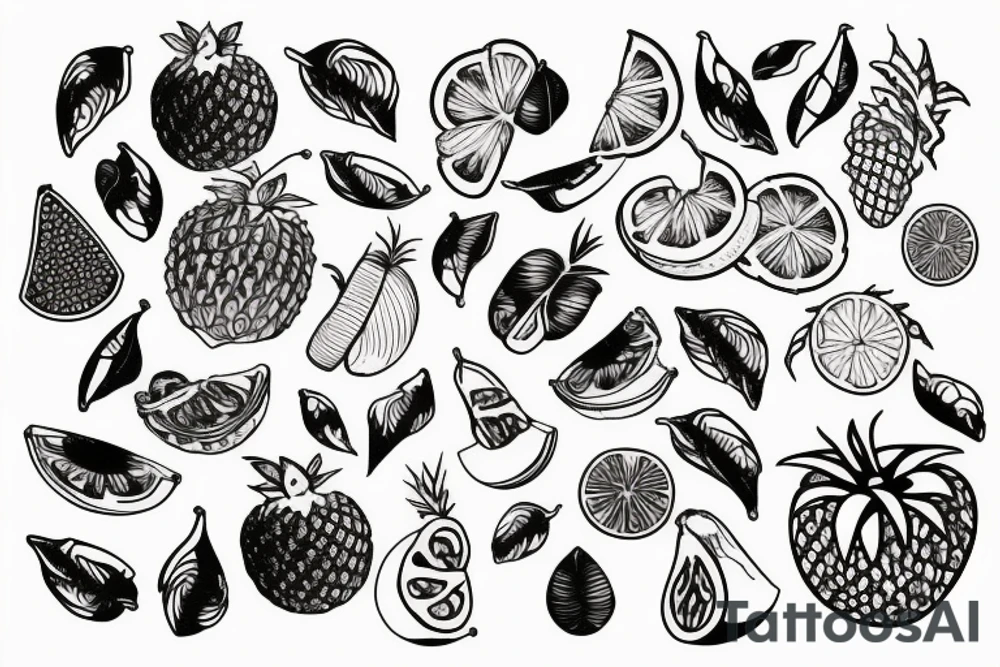 Tropical Fruit tattoo idea