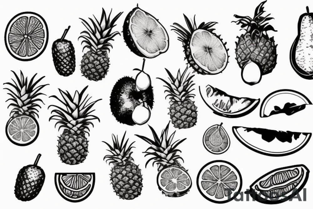 Tropical Fruit tattoo idea