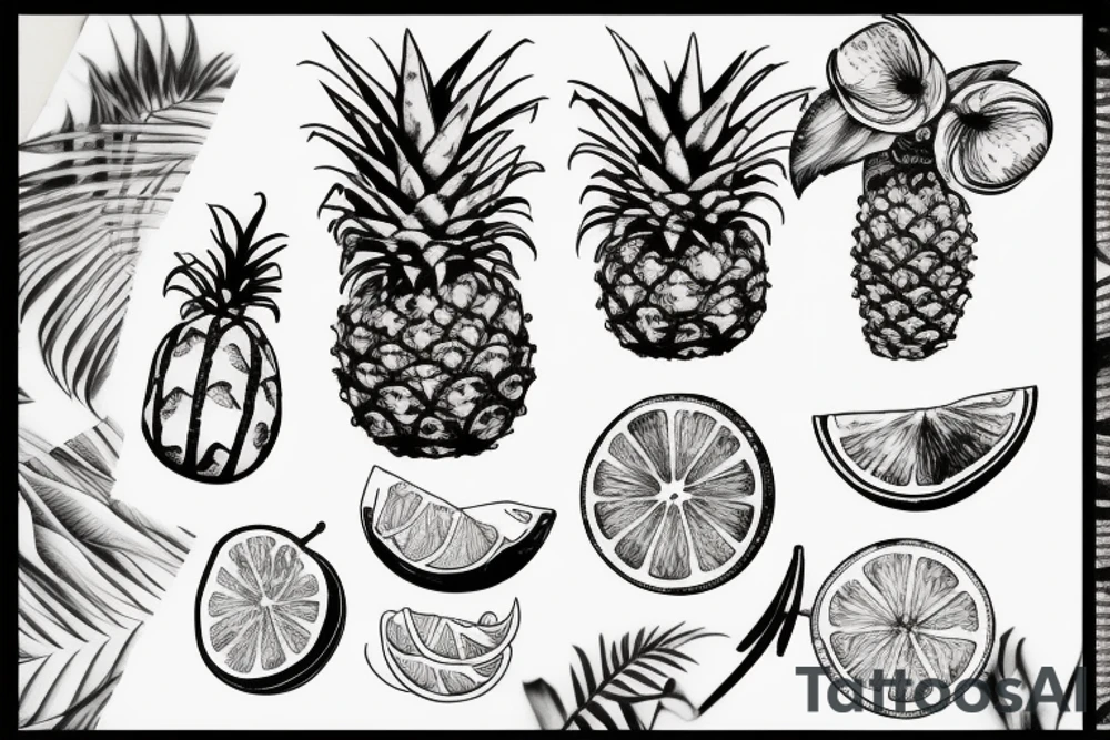 Tropical Fruit tattoo idea