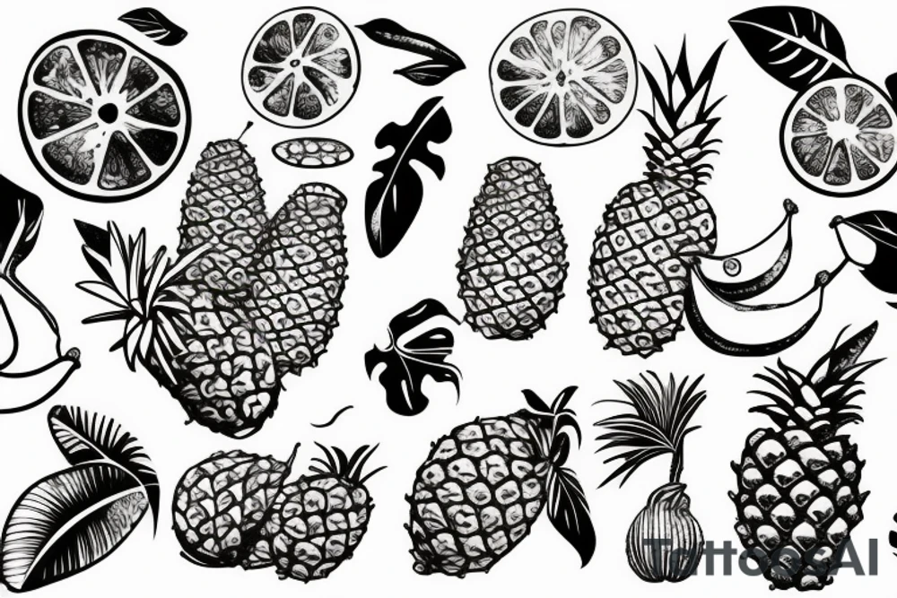 Tropical Fruit tattoo idea