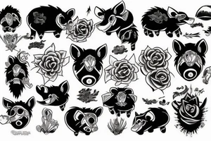 Black hog tattoo idea