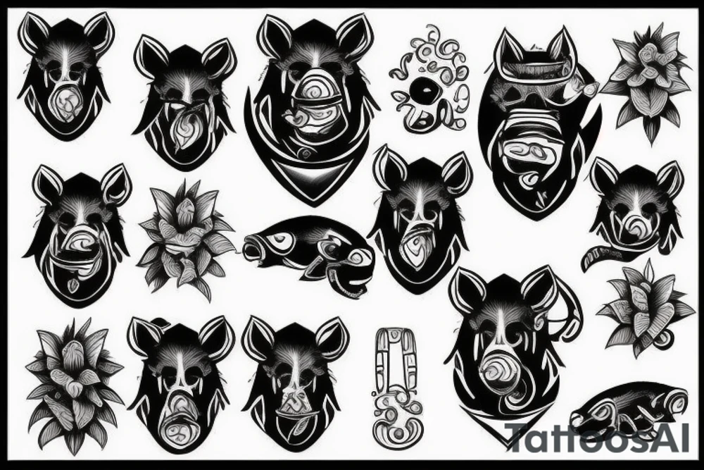 Black hog tattoo idea