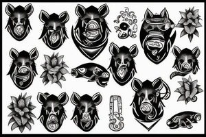 Black hog tattoo idea