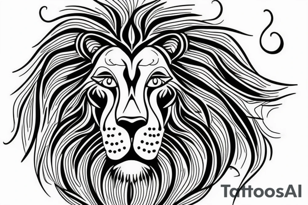 Lion face design, mental illusion, close up of different animals tattoo idea