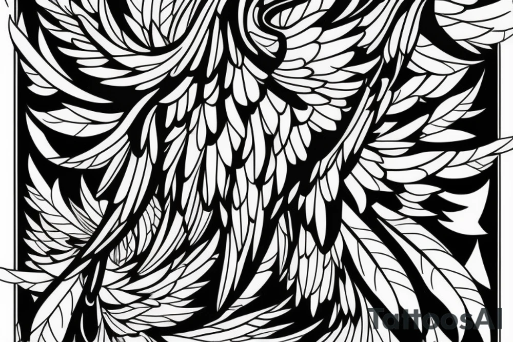 thin long graceful bird with spread wings tattoo idea