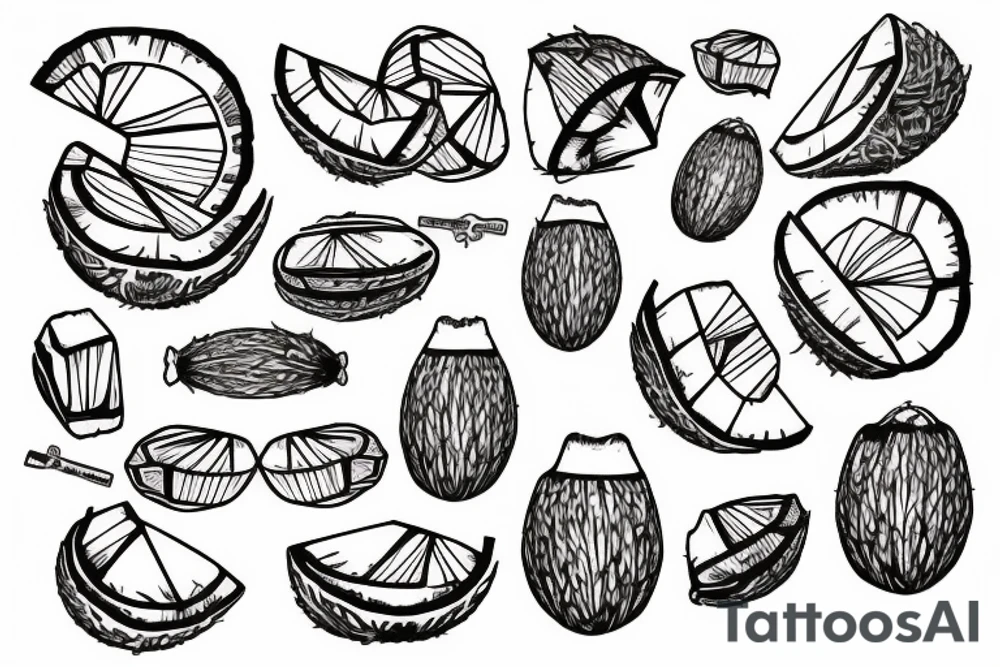 open coconut tattoo idea