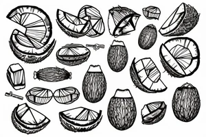 open coconut tattoo idea