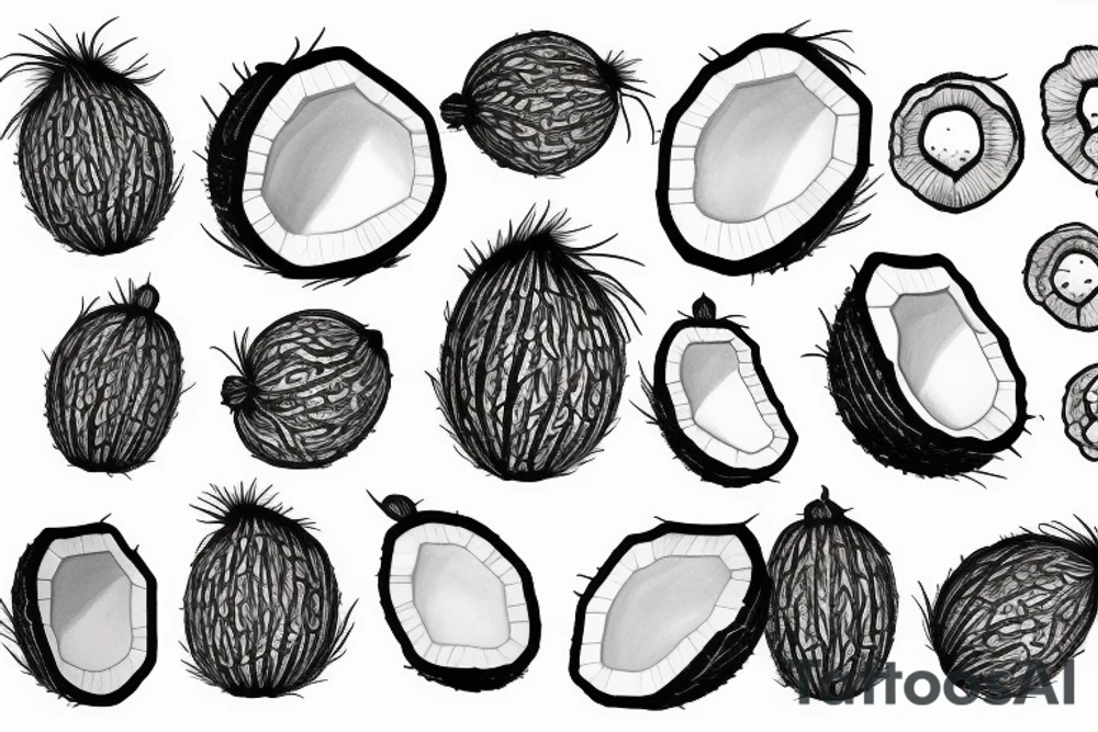 open coconut tattoo idea