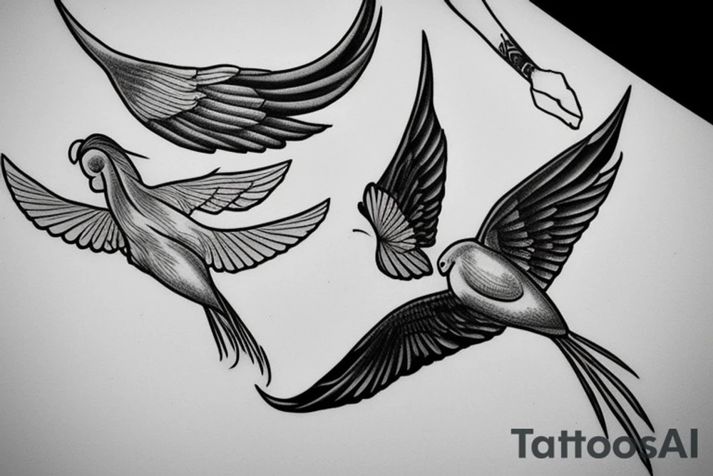 thin long graceful bird with spread wings tattoo idea thin long graceful bird with spread wings tattoo idea