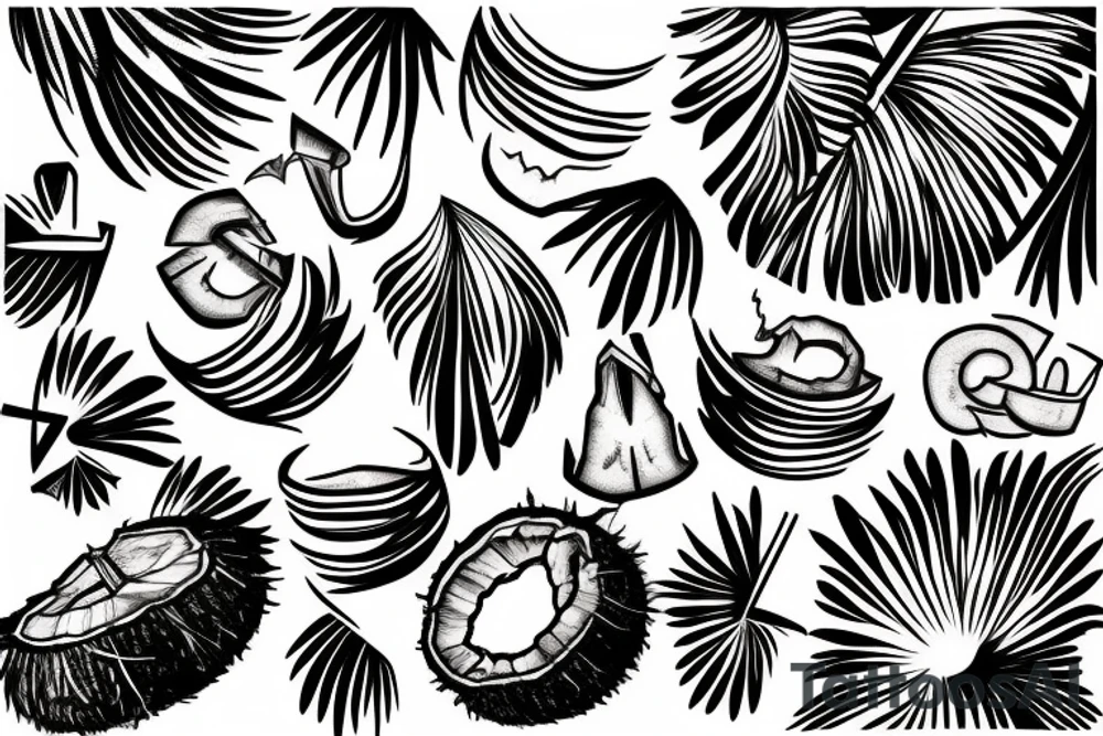 open coconut tattoo idea