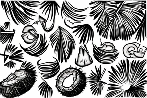 open coconut tattoo idea