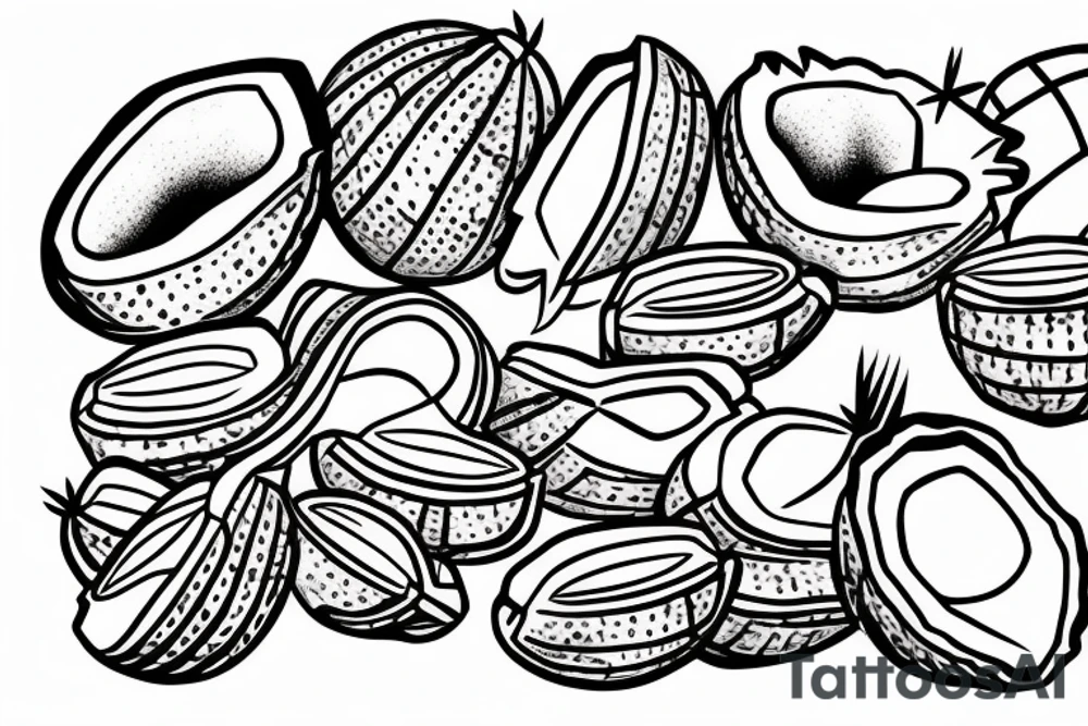open coconut tattoo idea