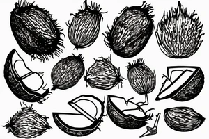 open coconut tattoo idea