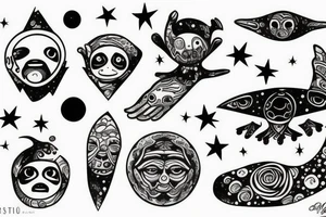 Space and sloth tattoo idea