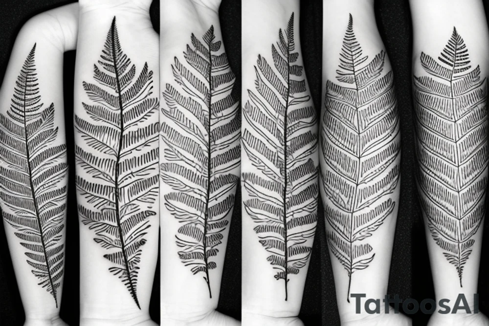 fern leaves tattoo idea
