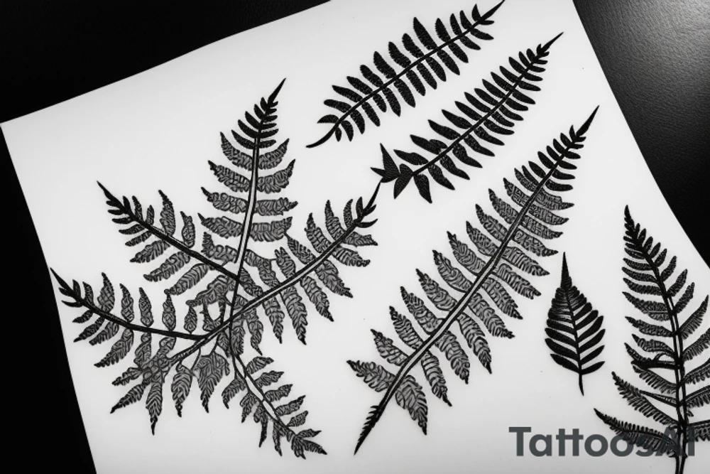 fern leaves tattoo idea
