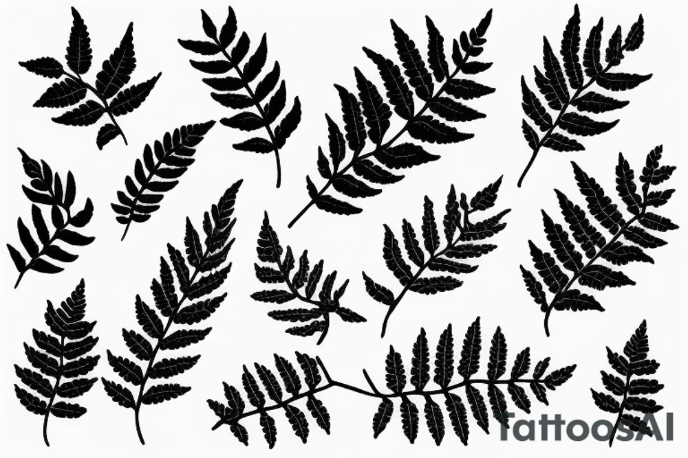 fern leaves tattoo idea