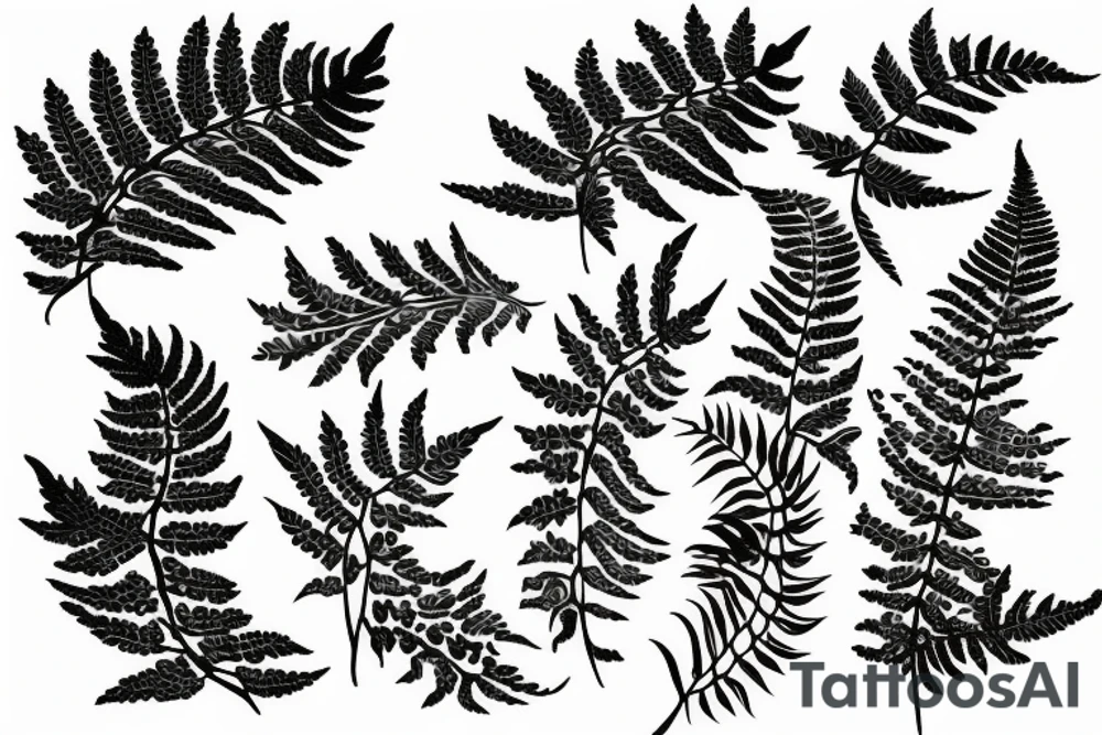 fern leaves tattoo idea
