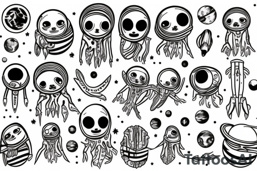 Space and sloth tattoo idea