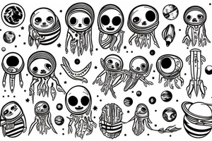 Space and sloth tattoo idea