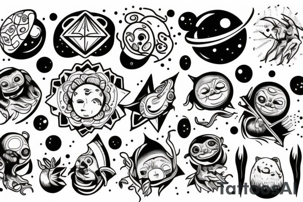 Space and sloth tattoo idea