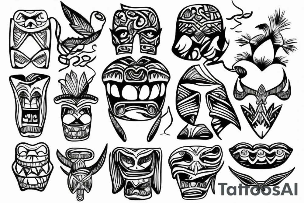 tiki beach tattoo idea