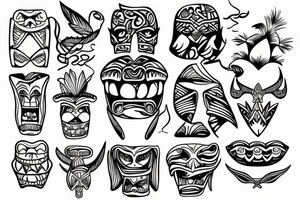 tiki beach tattoo idea