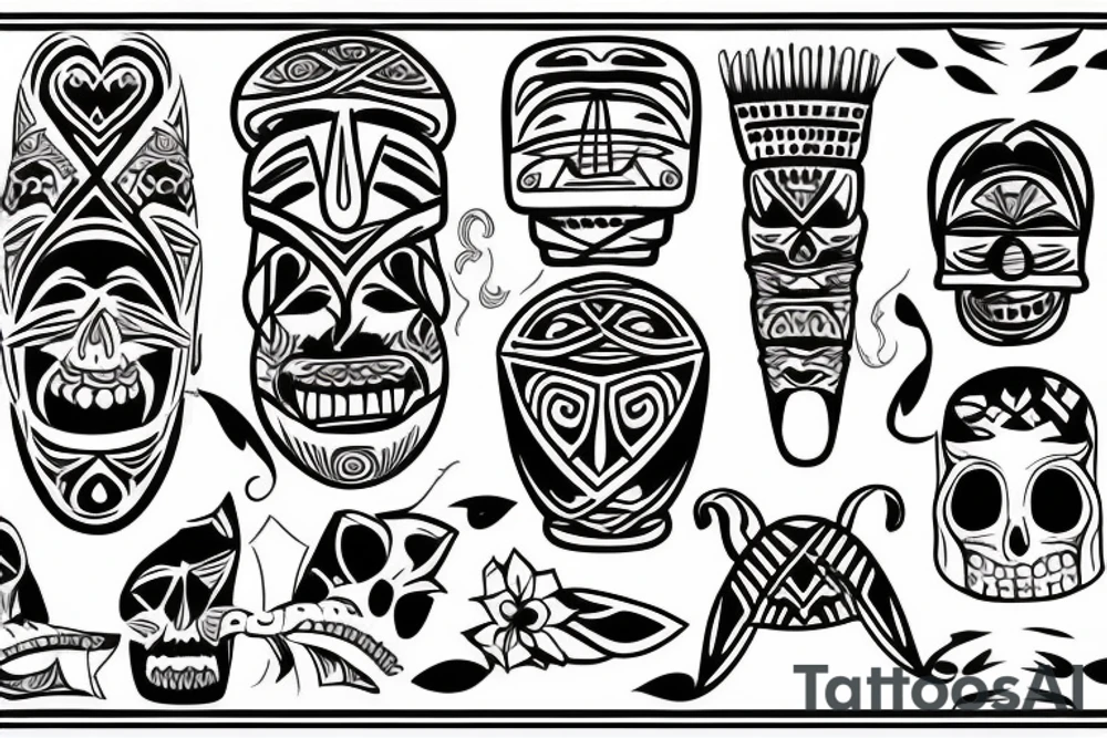 tiki beach tattoo idea