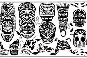 tiki beach tattoo idea