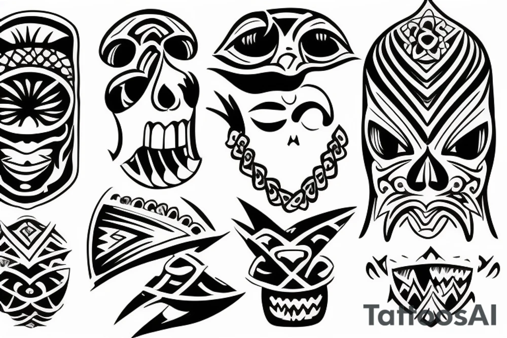 tiki beach tattoo idea