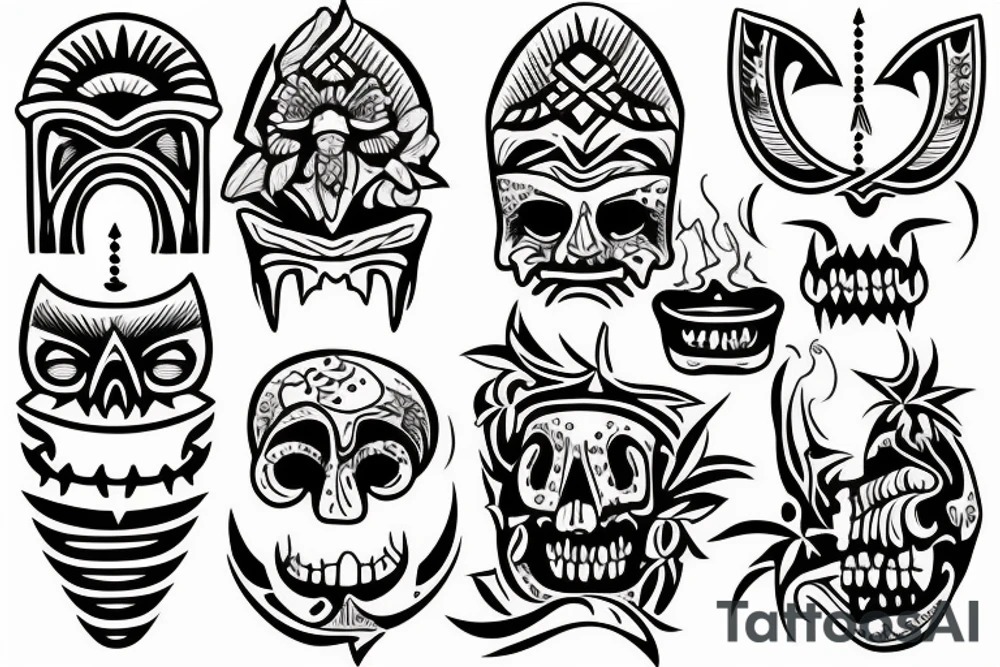tiki beach tattoo idea