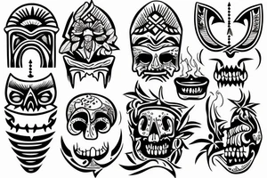 tiki beach tattoo idea