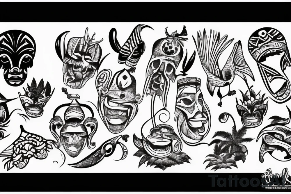 tiki beach tattoo idea