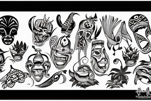 tiki beach tattoo idea