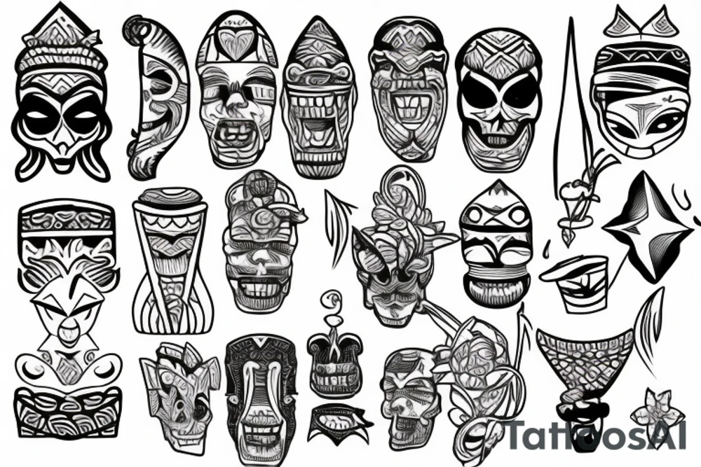 tiki beach tattoo idea