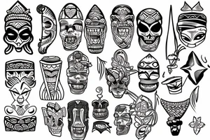 tiki beach tattoo idea
