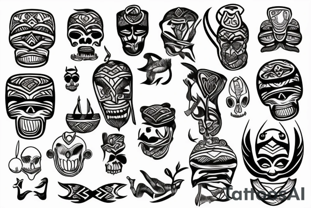 tiki beach tattoo idea