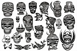 tiki beach tattoo idea
