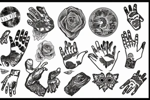 hand holding tray tattoo idea