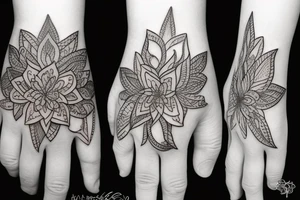 hand holding tray tattoo idea