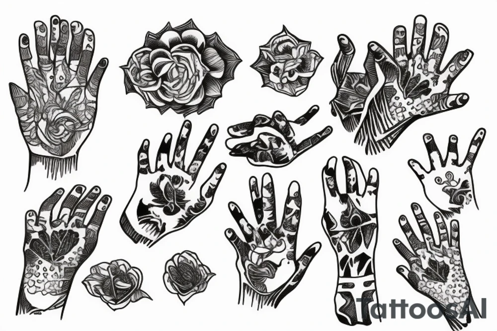 hand holding tray tattoo idea