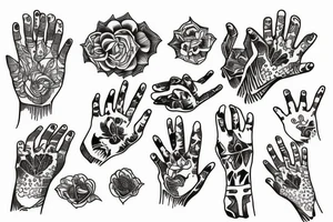 hand holding tray tattoo idea