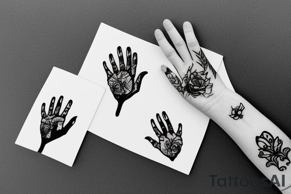 hand holding tray tattoo idea