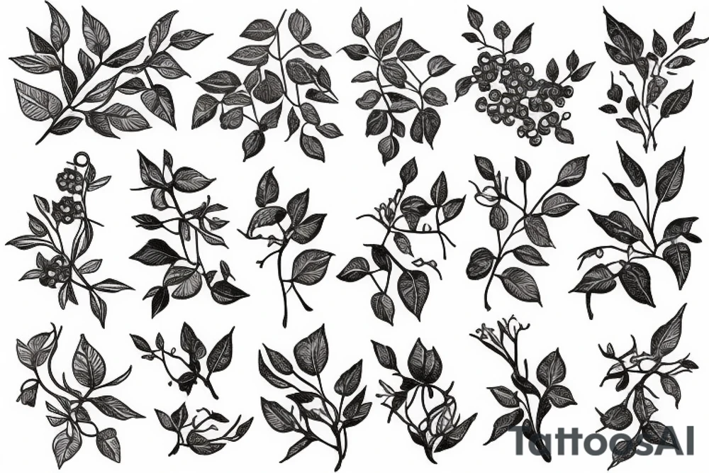 berry bush tattoo idea